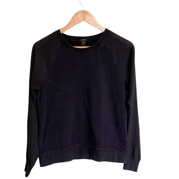 J. Crew Black Sweatshirt with Shear Sleeves XS - Picture 1 of 5